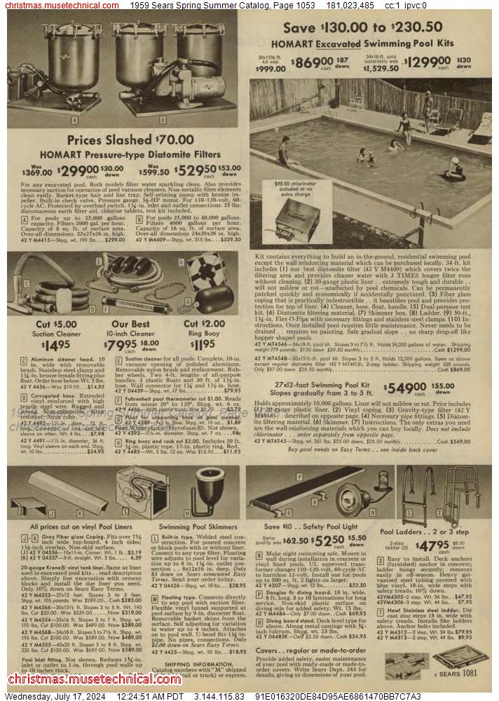1959 Sears Spring Summer Catalog, Page 1053