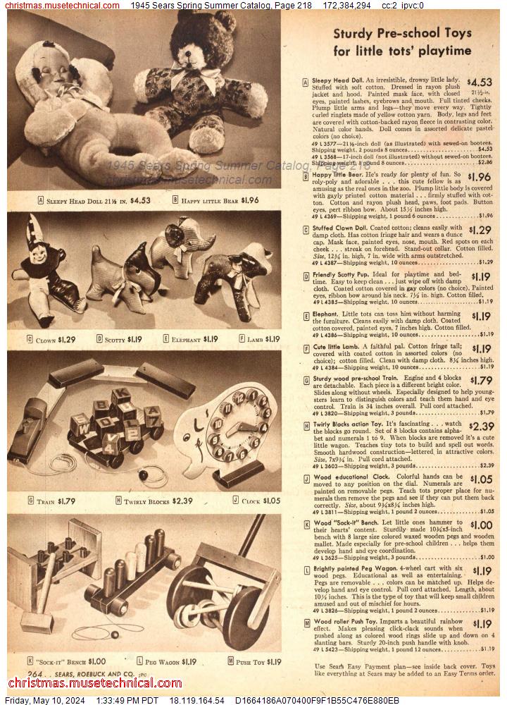 1945 Sears Spring Summer Catalog, Page 218
