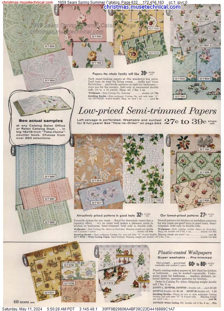 1959 Sears Spring Summer Catalog, Page 632