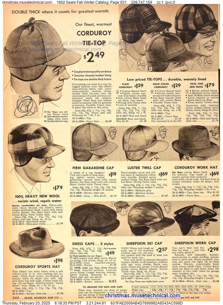 1952 Sears Fall Winter Catalog, Page 551