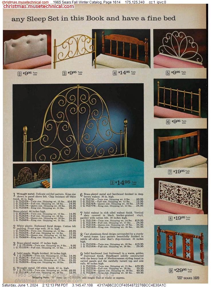 1965 Sears Fall Winter Catalog, Page 1614