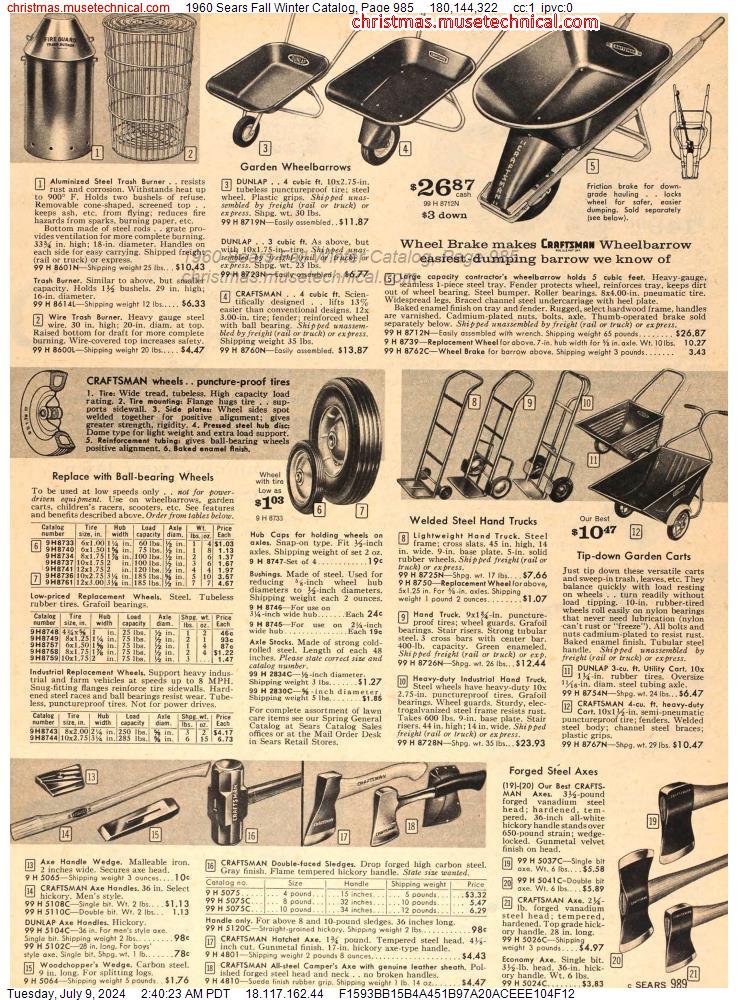 1960 Sears Fall Winter Catalog, Page 985