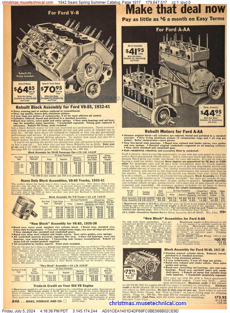 1942 Sears Spring Summer Catalog, Page 1017