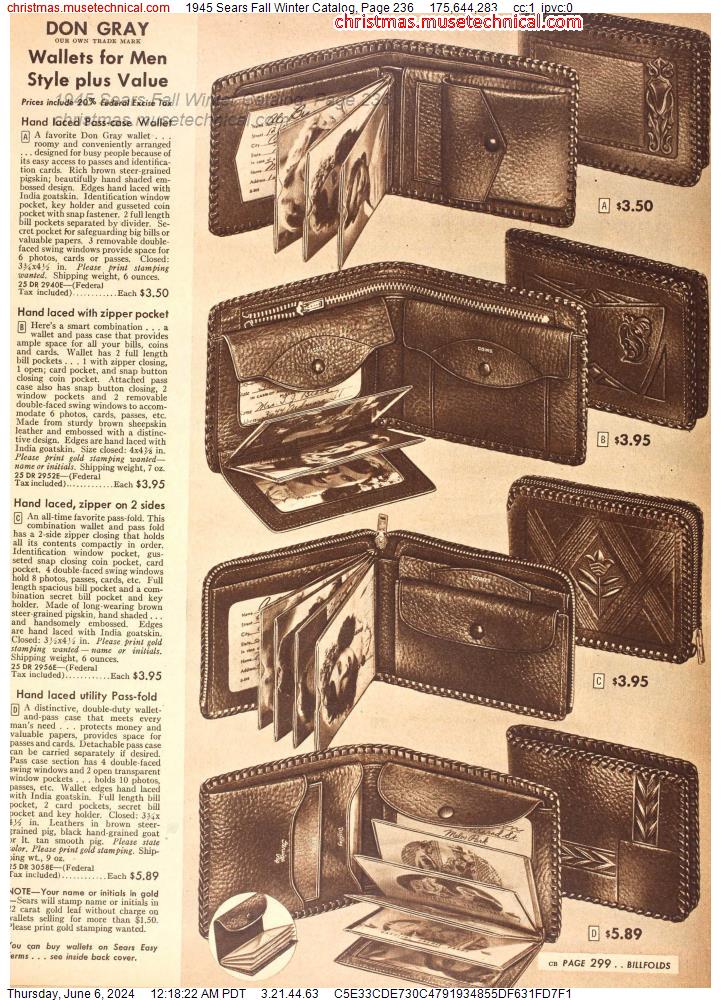 1945 Sears Fall Winter Catalog, Page 236
