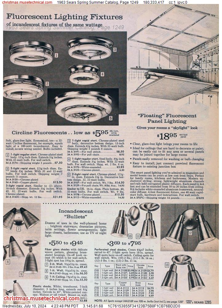 1963 Sears Spring Summer Catalog, Page 1249