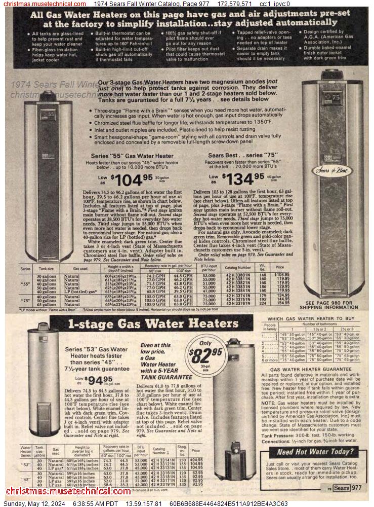 1974 Sears Fall Winter Catalog, Page 977
