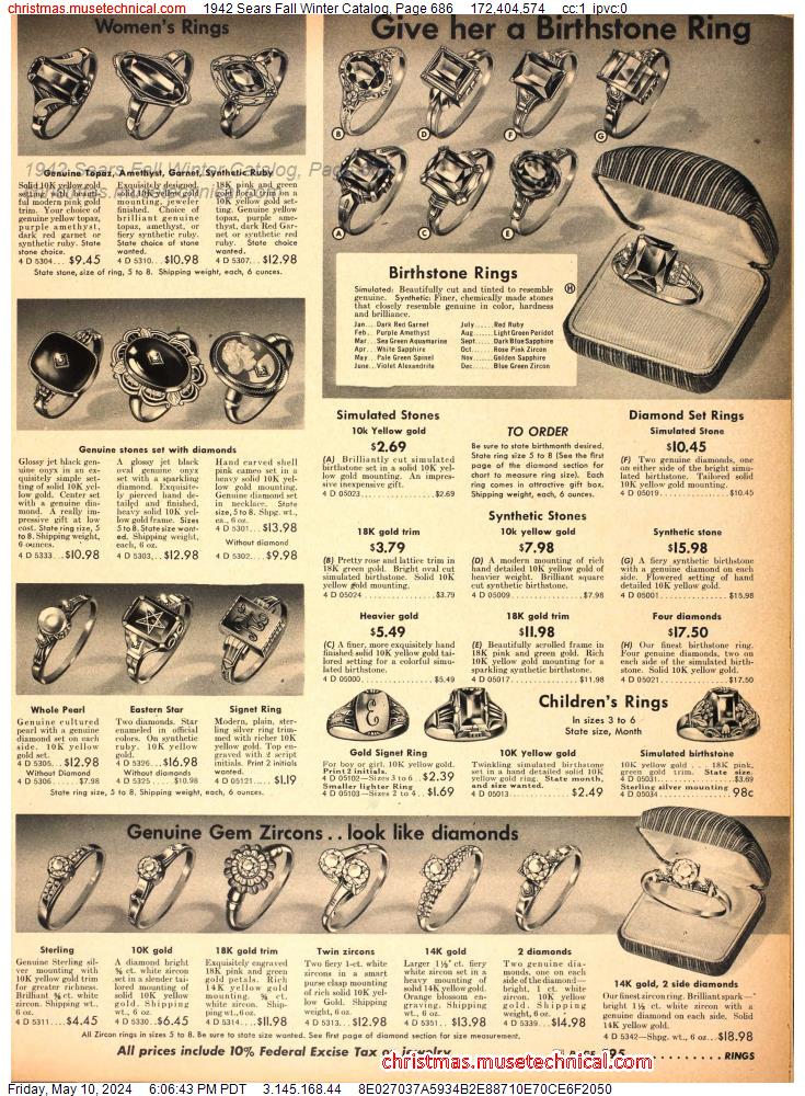 1942 Sears Fall Winter Catalog, Page 686
