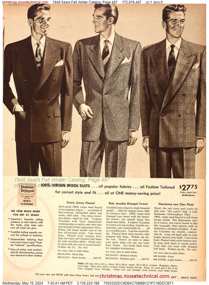 1948 Sears Fall Winter Catalog, Page 497