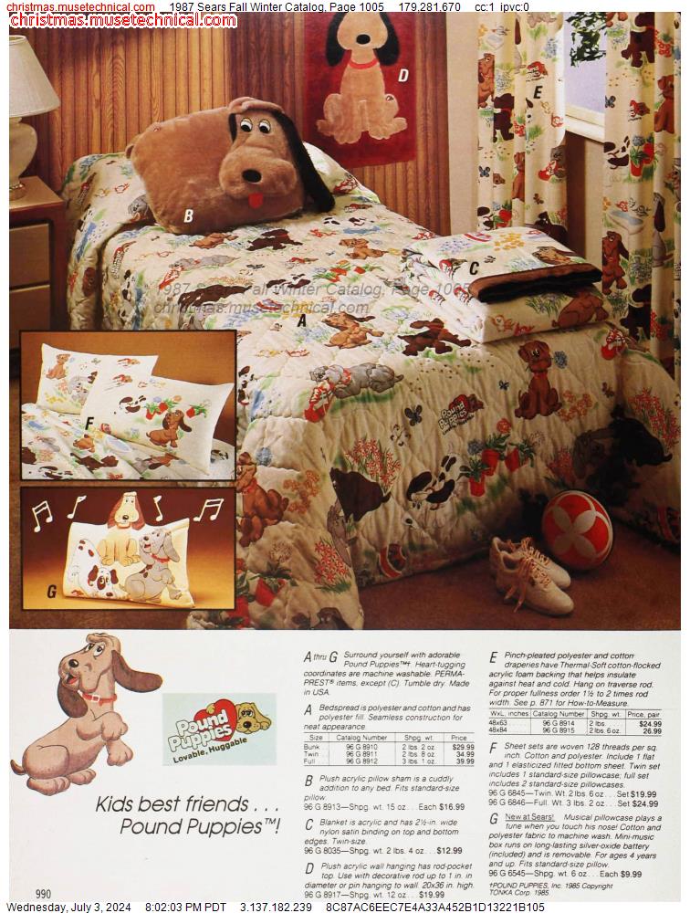 1987 Sears Fall Winter Catalog, Page 1005