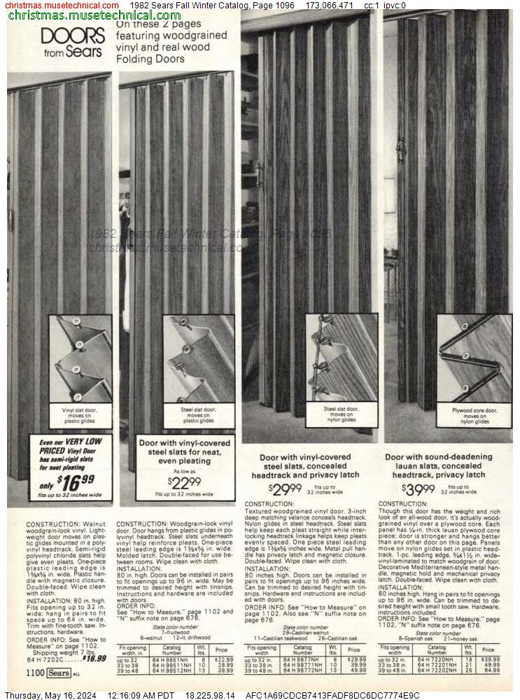 1982 Sears Fall Winter Catalog, Page 1096