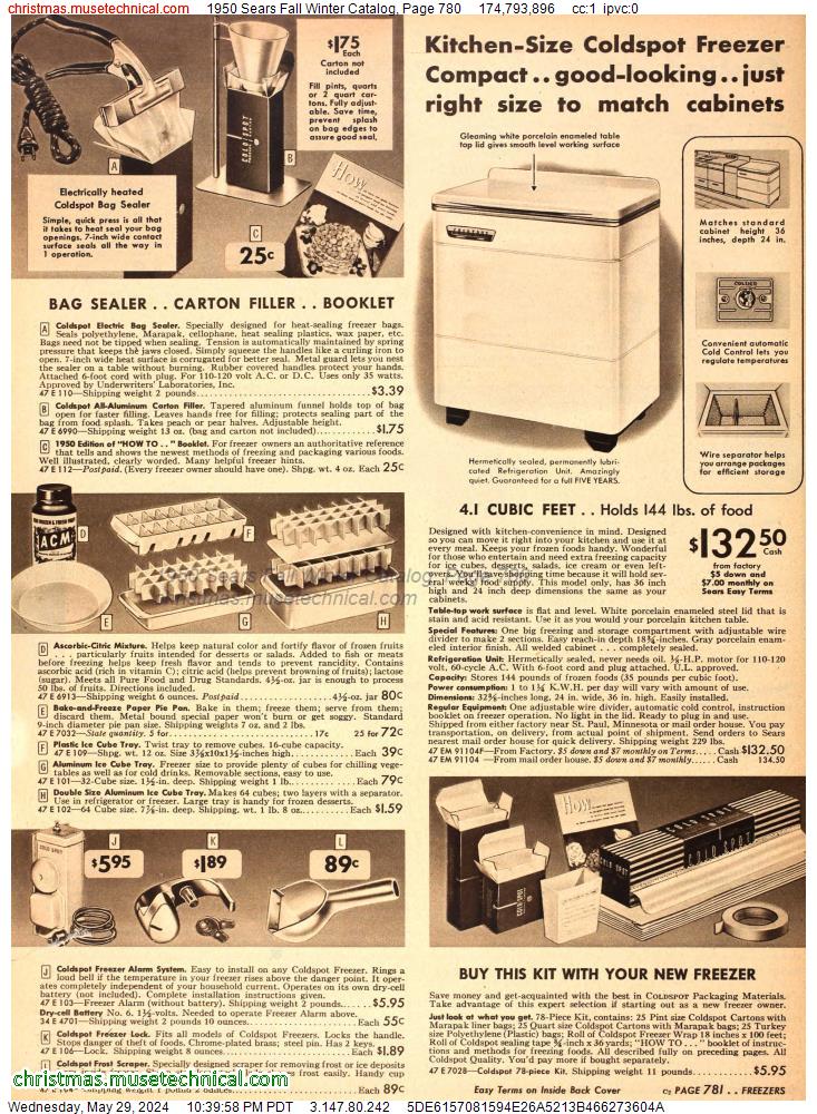 1950 Sears Fall Winter Catalog, Page 780