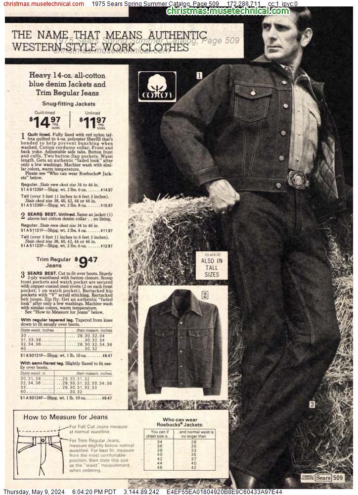 1975 Sears Spring Summer Catalog, Page 509