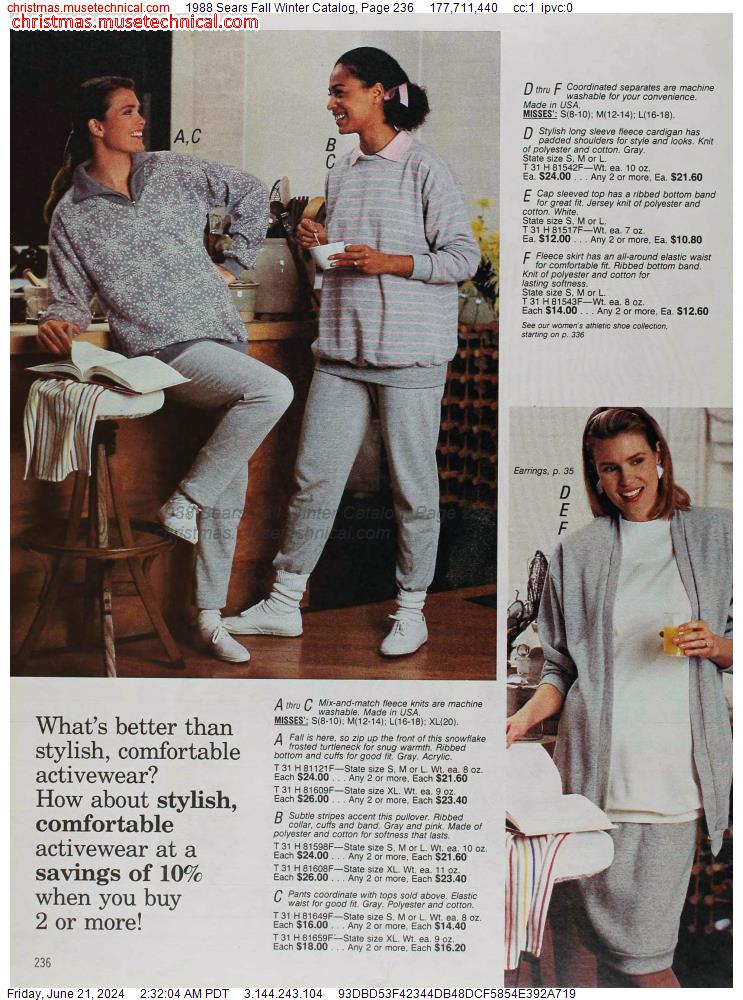 1988 Sears Fall Winter Catalog, Page 236