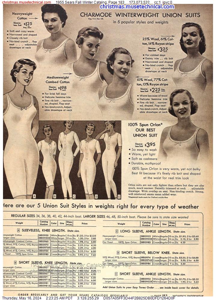 1955 Sears Fall Winter Catalog, Page 183