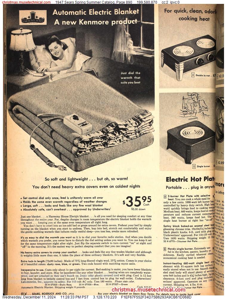 1947 Sears Spring Summer Catalog, Page 890