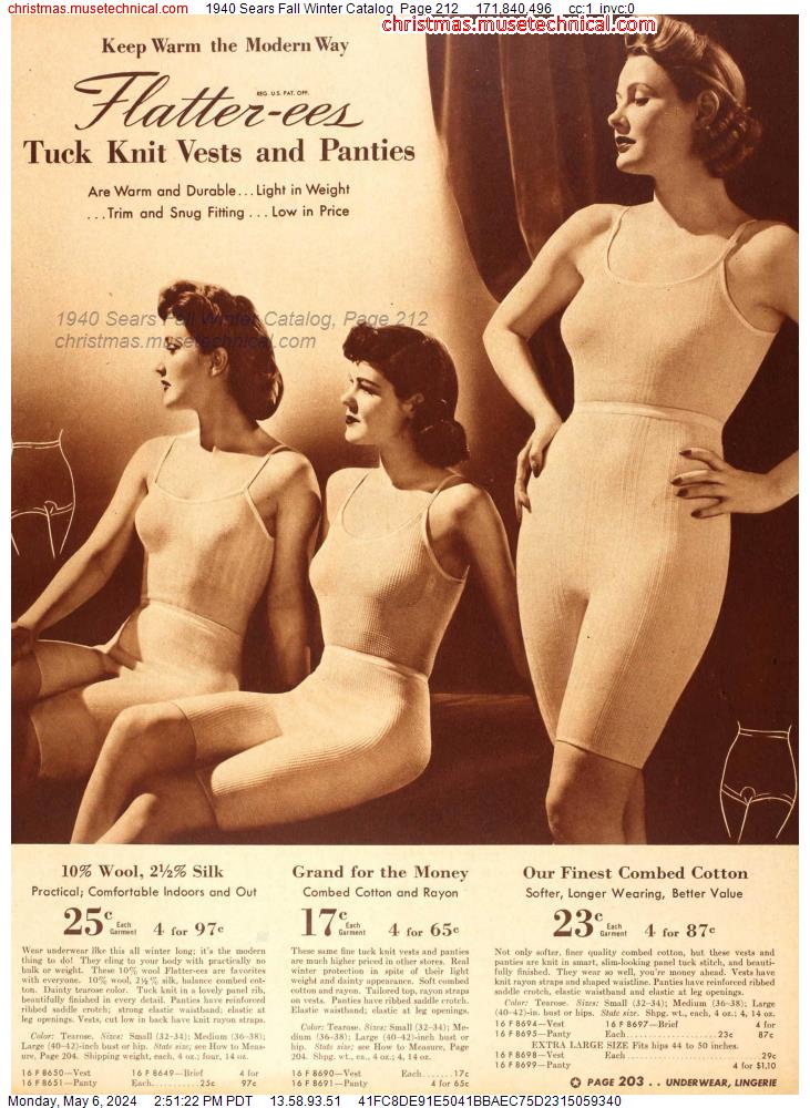 1940 Sears Fall Winter Catalog, Page 212