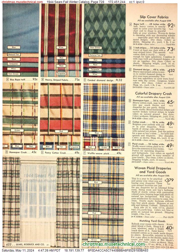1944 Sears Fall Winter Catalog, Page 728