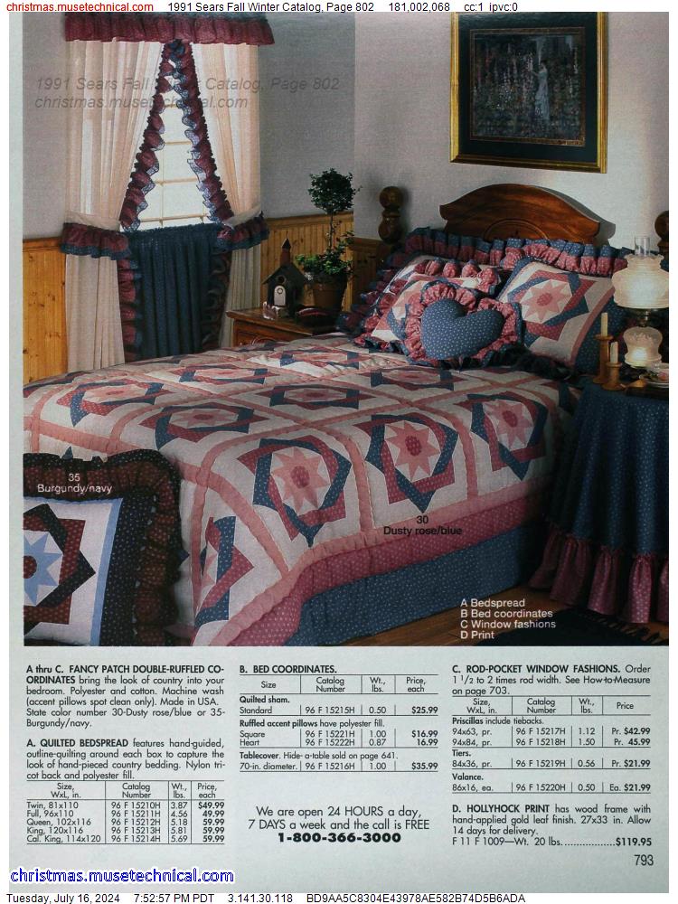 1991 Sears Fall Winter Catalog, Page 802