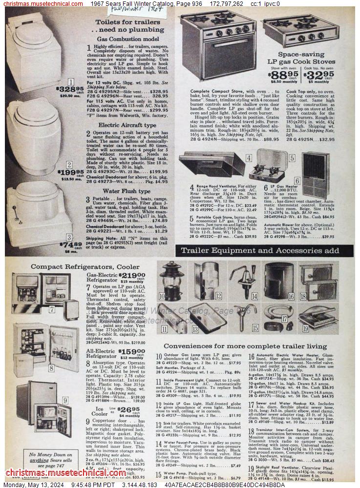 1967 Sears Fall Winter Catalog, Page 936