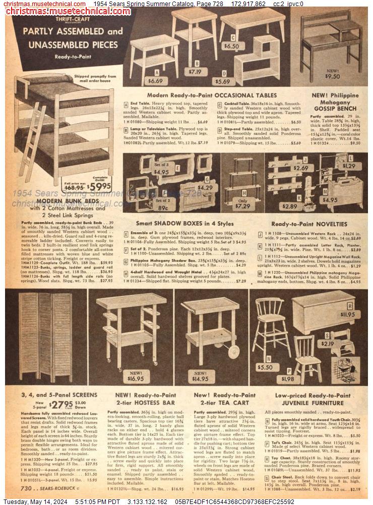 1954 Sears Spring Summer Catalog, Page 728