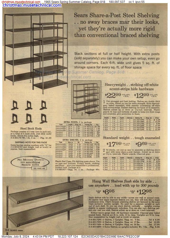 1965 Sears Spring Summer Catalog, Page 818