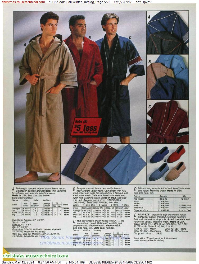 1986 Sears Fall Winter Catalog, Page 550