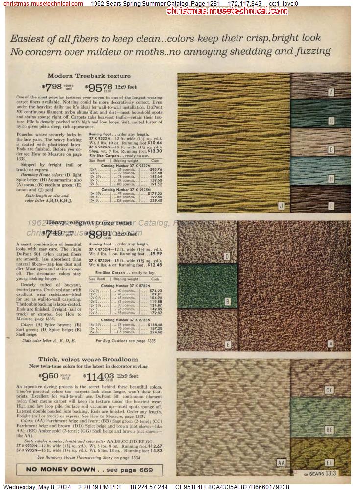 1962 Sears Spring Summer Catalog, Page 1281