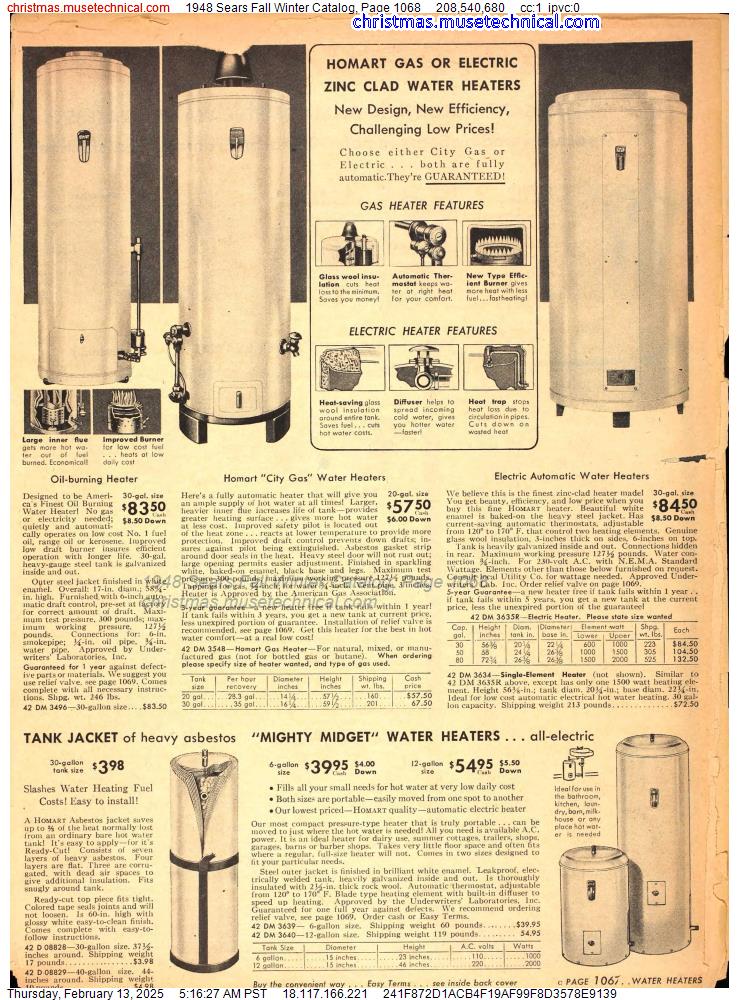 1948 Sears Fall Winter Catalog, Page 1068