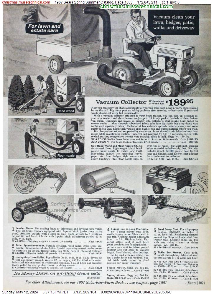 1967 Sears Spring Summer Catalog, Page 1033