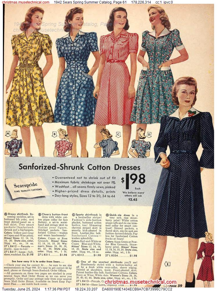 1942 Sears Spring Summer Catalog, Page 61