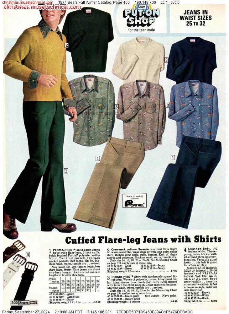 1974 Sears Fall Winter Catalog, Page 400 - Catalogs & Wishbooks