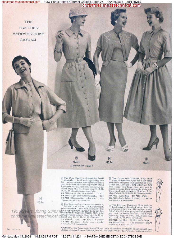 1957 Sears Spring Summer Catalog, Page 26