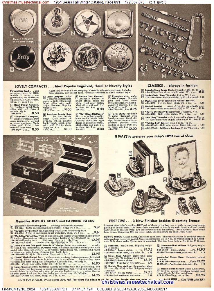 1951 Sears Fall Winter Catalog, Page 891