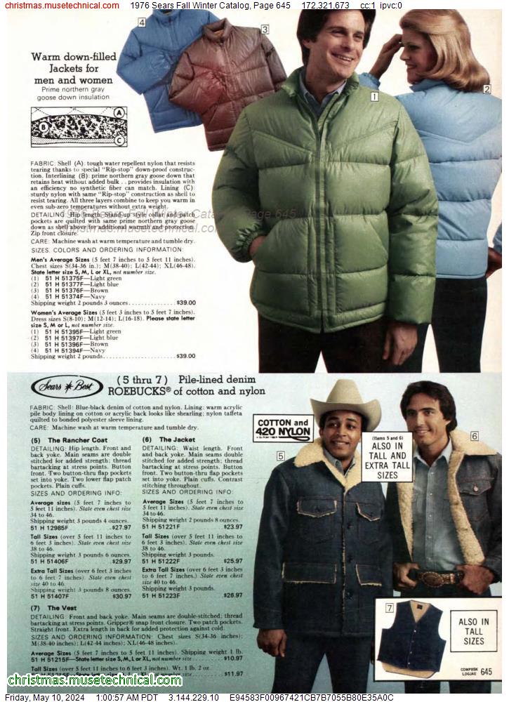1976 Sears Fall Winter Catalog, Page 645