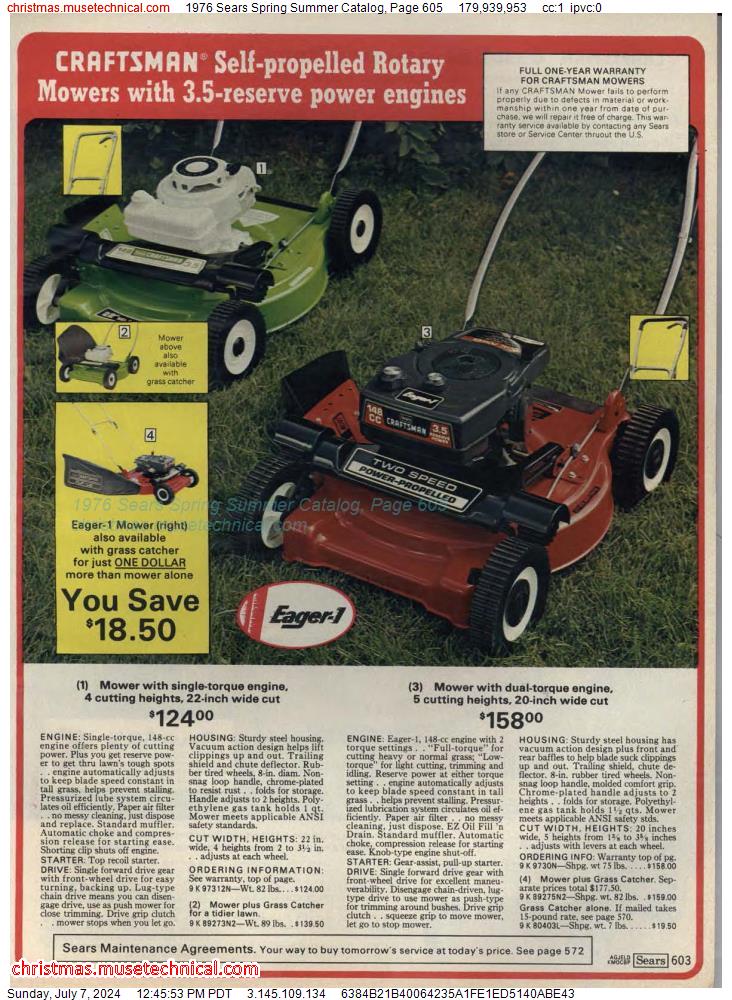 1976 Sears Spring Summer Catalog, Page 605