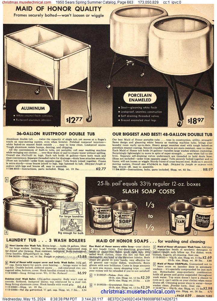 1950 Sears Spring Summer Catalog, Page 663