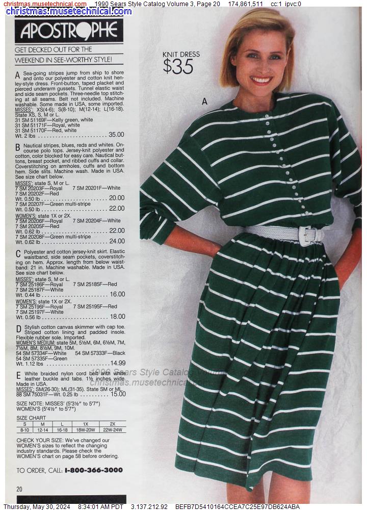 1990 Sears Style Catalog Volume 3, Page 20