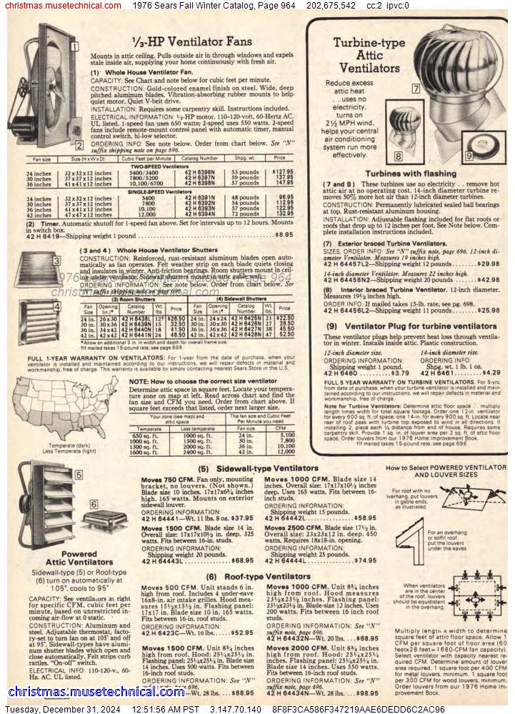 1976 Sears Fall Winter Catalog, Page 964