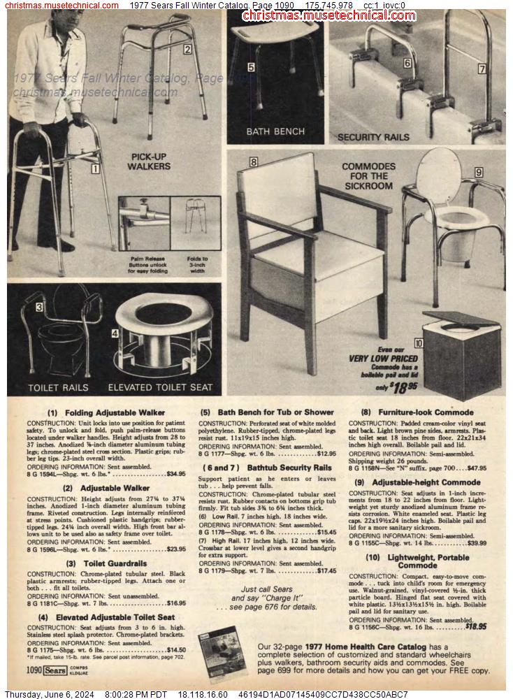 1977 Sears Fall Winter Catalog, Page 1090