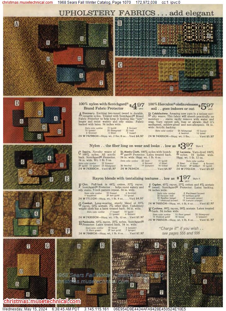 1968 Sears Fall Winter Catalog, Page 1070