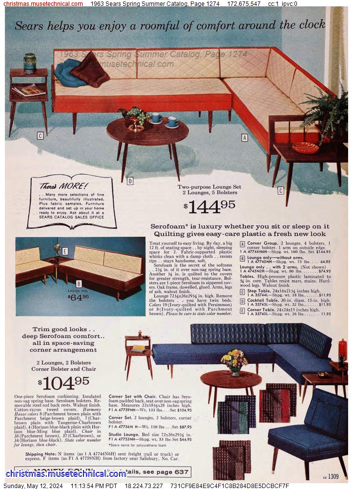 1963 Sears Spring Summer Catalog, Page 1274