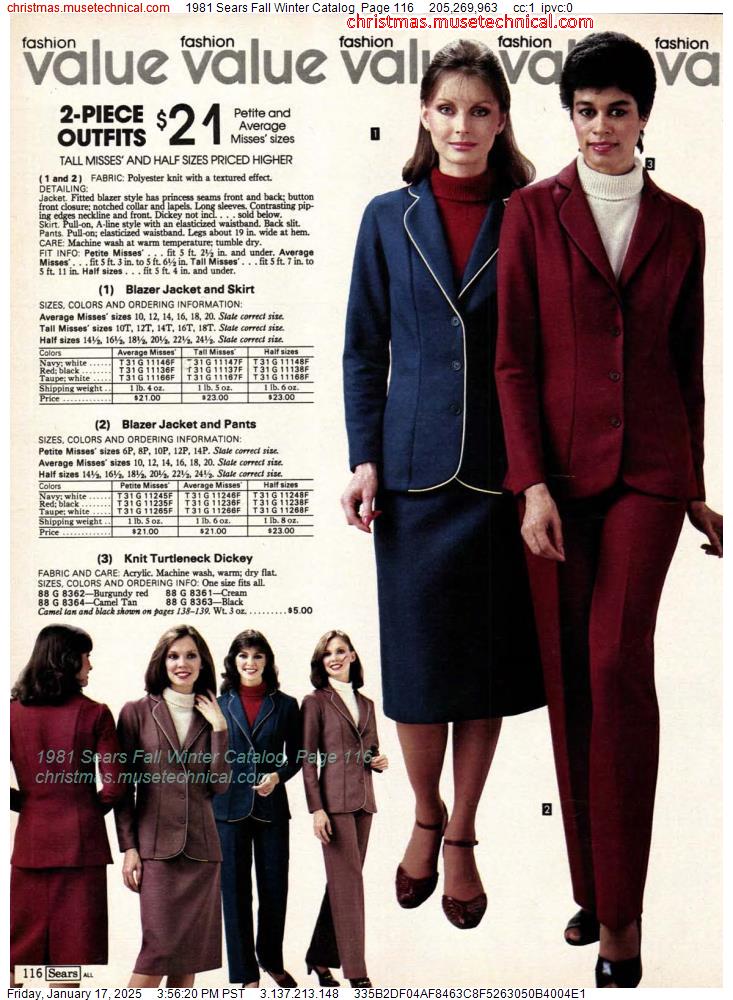 1981 Sears Fall Winter Catalog, Page 116