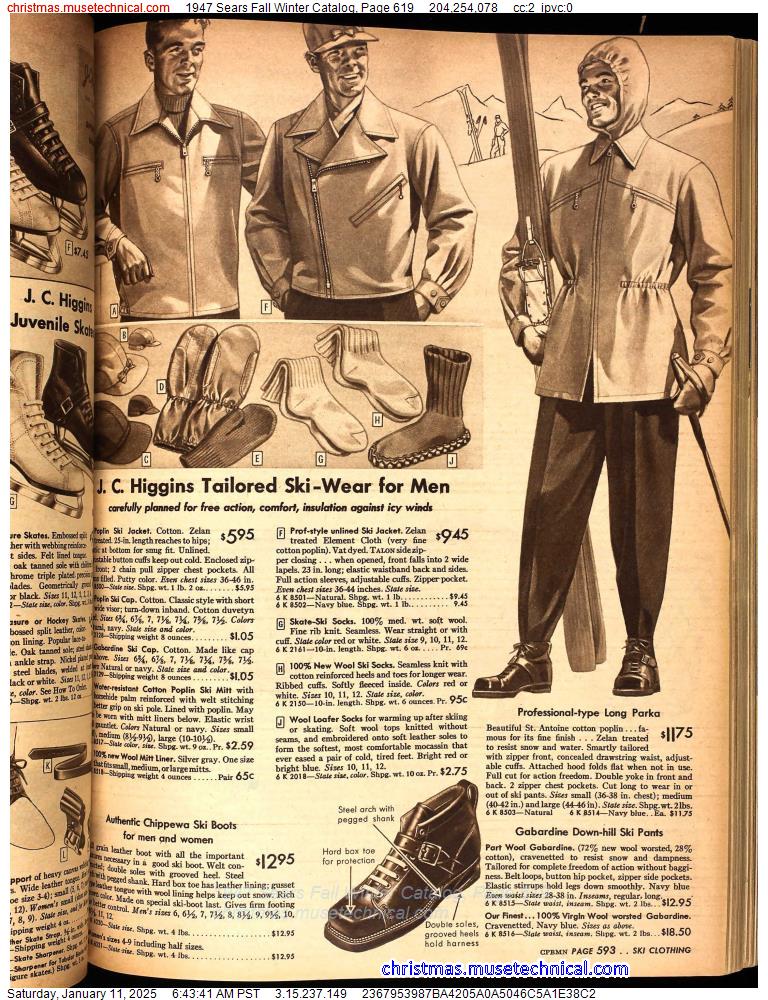 1947 Sears Fall Winter Catalog, Page 619