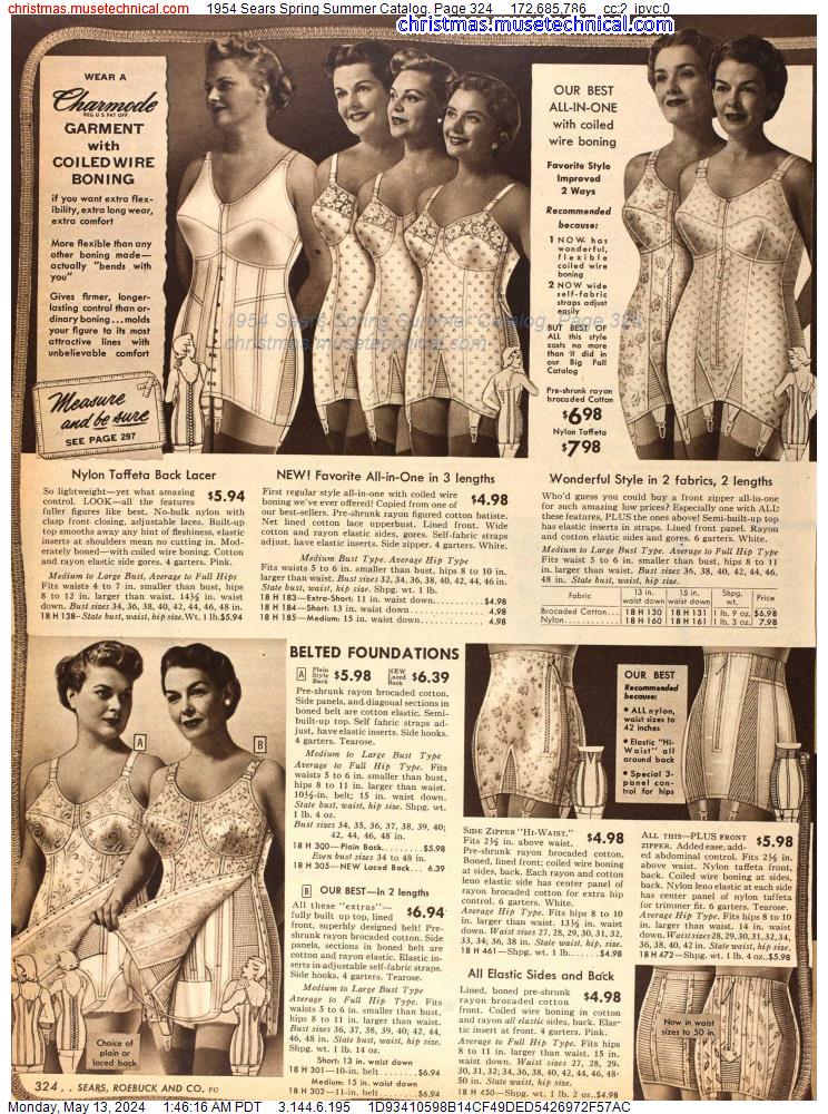 1954 Sears Spring Summer Catalog, Page 324