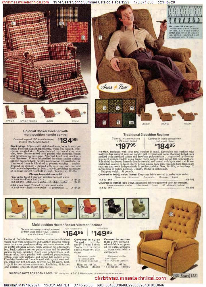 1974 Sears Spring Summer Catalog, Page 1223