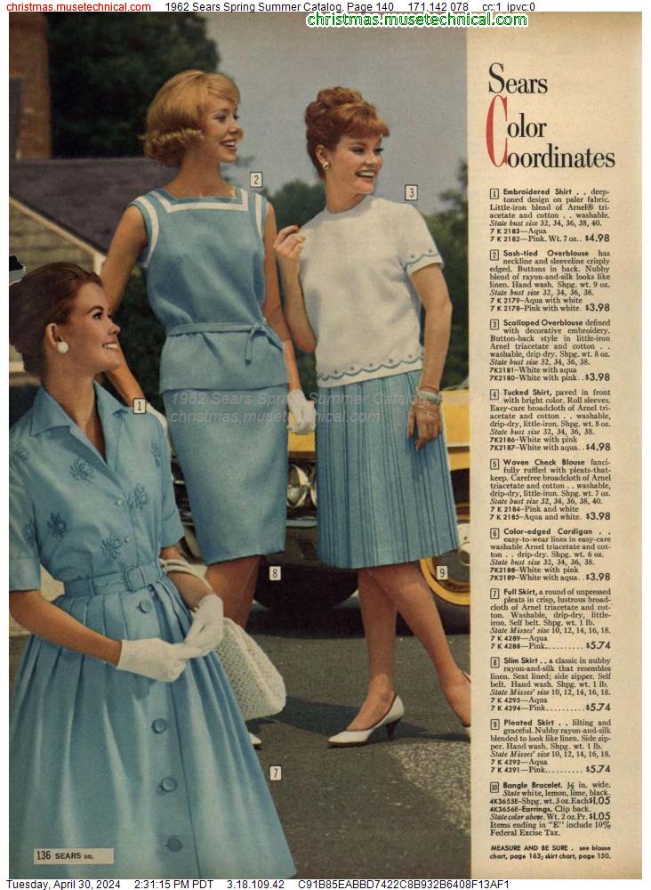 1962 Sears Spring Summer Catalog, Page 140