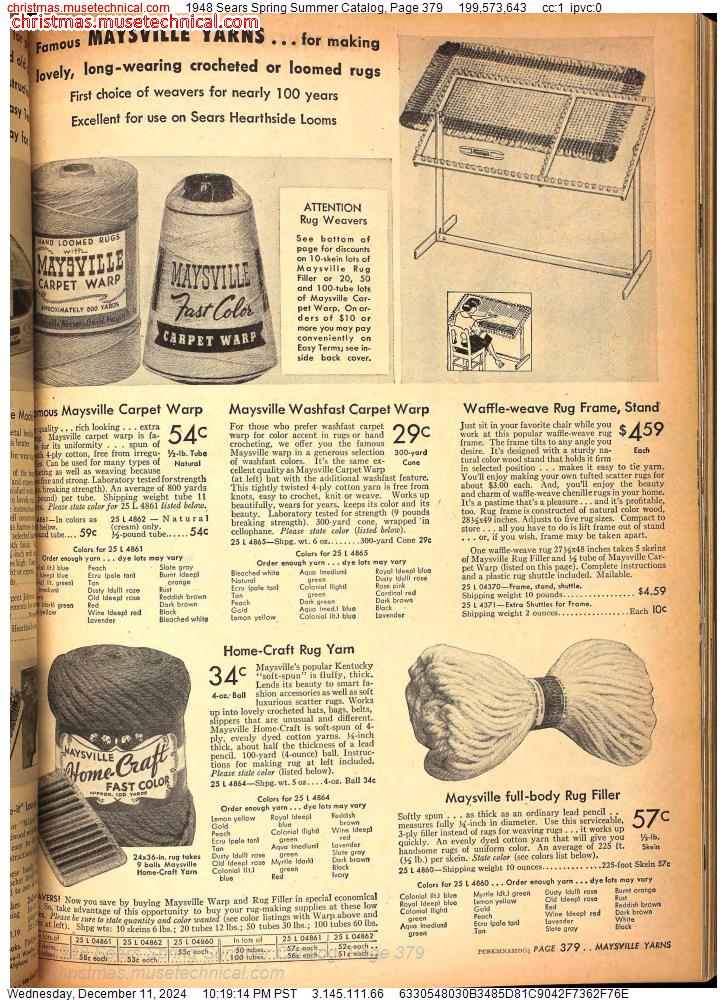 1948 Sears Spring Summer Catalog, Page 379