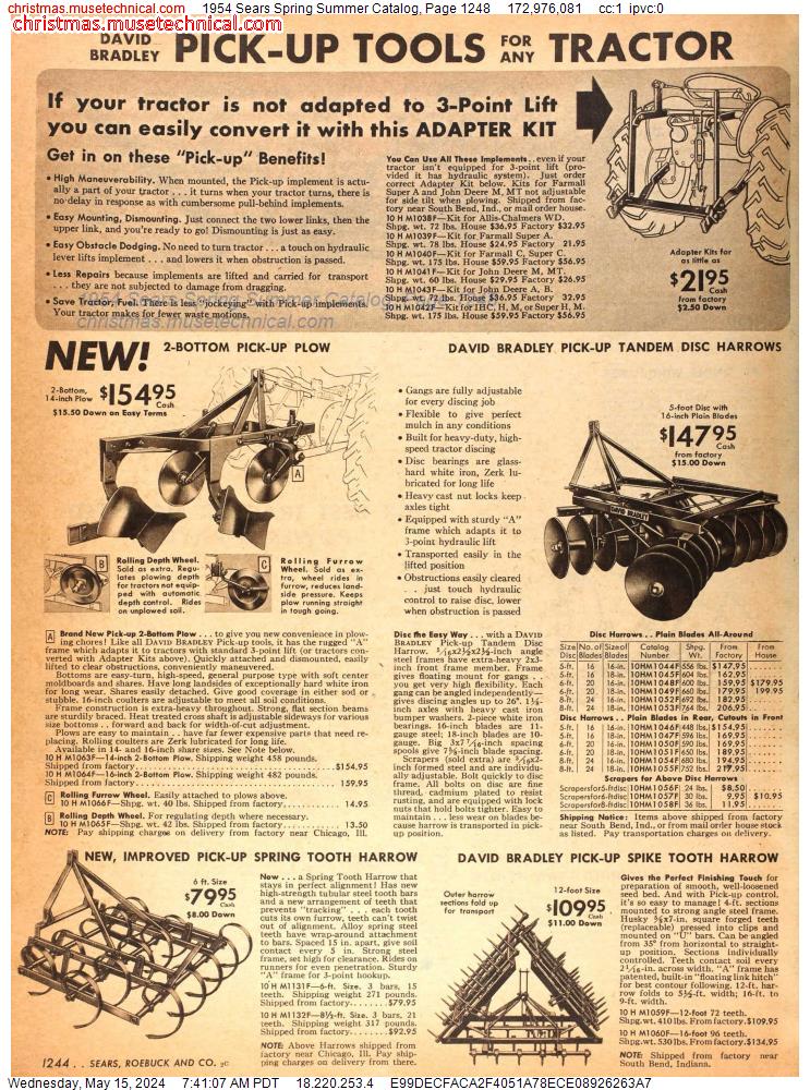 1954 Sears Spring Summer Catalog, Page 1248