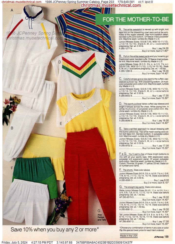 1986 JCPenney Spring Summer Catalog, Page 203