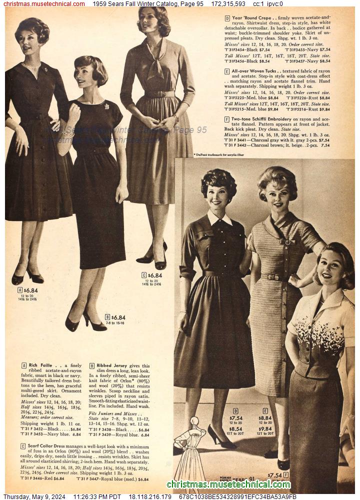 1959 Sears Fall Winter Catalog, Page 95
